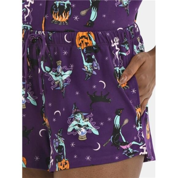 Halloween Women’s Printed Notched Top and Shorts Pajama Set from Way to - Picture 4 of 5